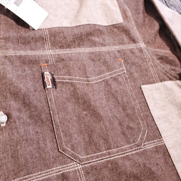Vintage Y2K Enyce Denim Patchwork Brown Jacket Mens Size Larger NWT - Picture 10 of 16